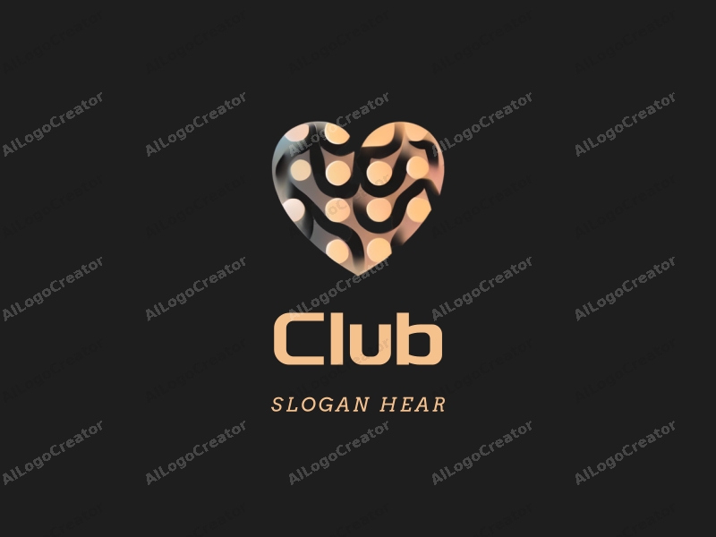 a modern minimalist design featuring a stylized club icon, abstract representations of social interaction and communication, combined with a clean black background.