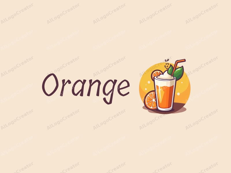 playful design features a vibrant orange, a stylized juice splash, and a whimsical milkshake, combined with a clean background.