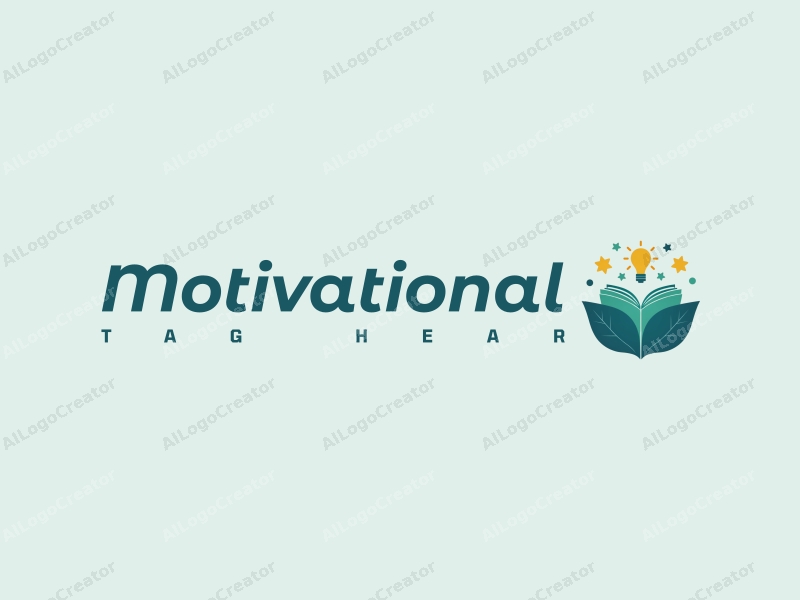 a modern design featuring stylized books and light elements, symbolizing motivation and inspiration, combined with a clean background in blue and green tones.