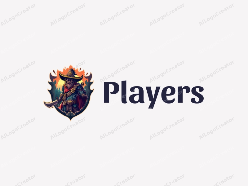 playful design features a vibrant and colorful representation of a player and a game character, incorporating elements of a warrior and adventurer, combined with a clean and simple background.