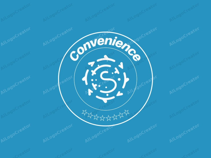 a modern design featuring interconnected lines symbolizing communication and connection, with practical elements like simplified icons representing convenience, all set against a clean blue background.