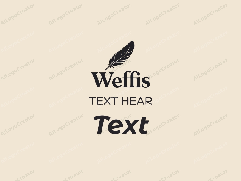 modern design features elegant typography, a stylized ink droplet, and a feather, combined with a clean background.