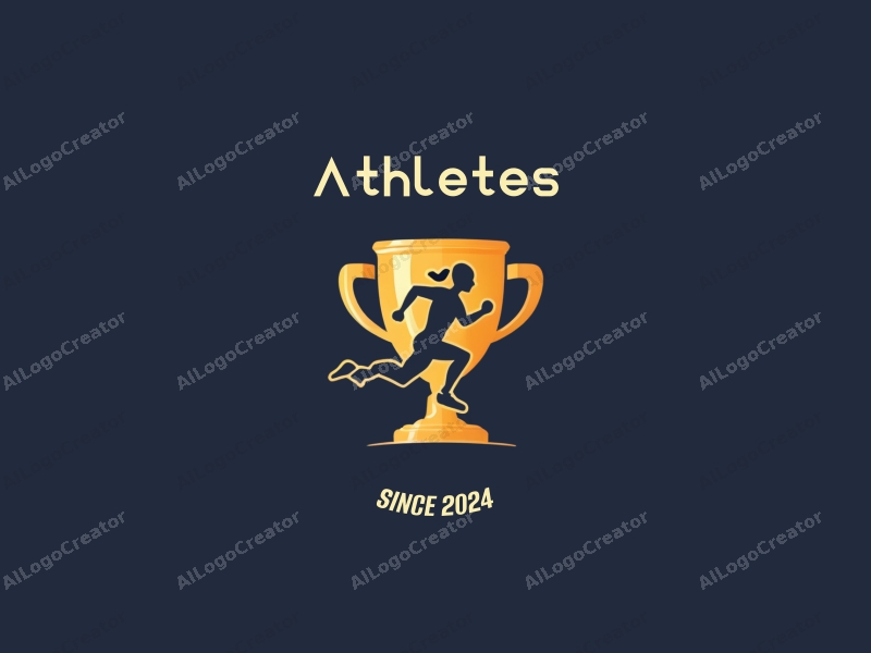 modern design features a dynamic runner silhouette, a stylized trophy, and a clean background combined with a harmonious composition.