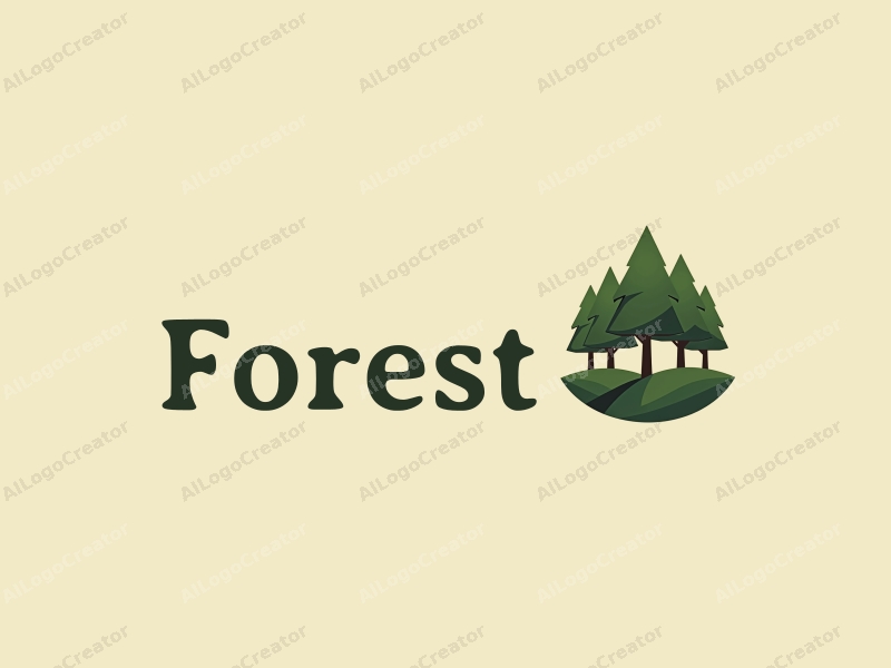 vintage design features a stylized forest with interconnected trees, emphasizing ecology and nature, combined with a clean background.