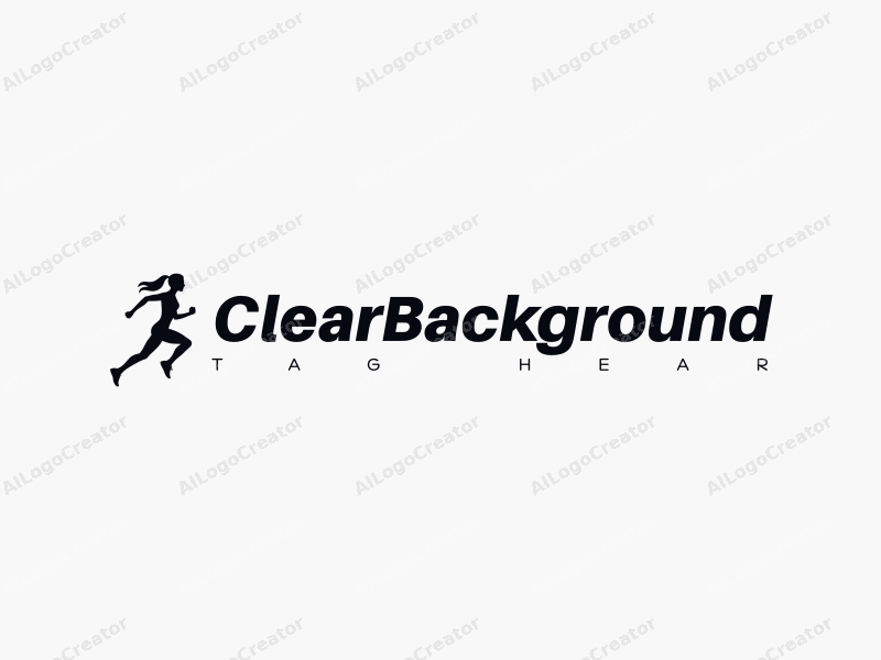 minimalist design features a dynamic girl silhouette in motion, representing sports and vitality, combined with a clean and transparent background.