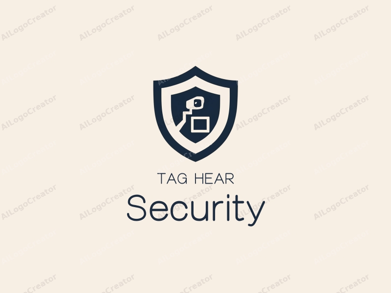 modern design features a stylized shield, a sleek surveillance camera, and a monitor, combined with a clean background and a focus on security themes.