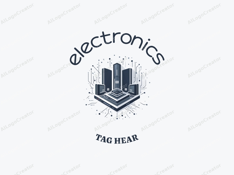 modern design features sleek electronic devices, a stylized computer silhouette, and intricate circuit patterns combined with a clean silver background.