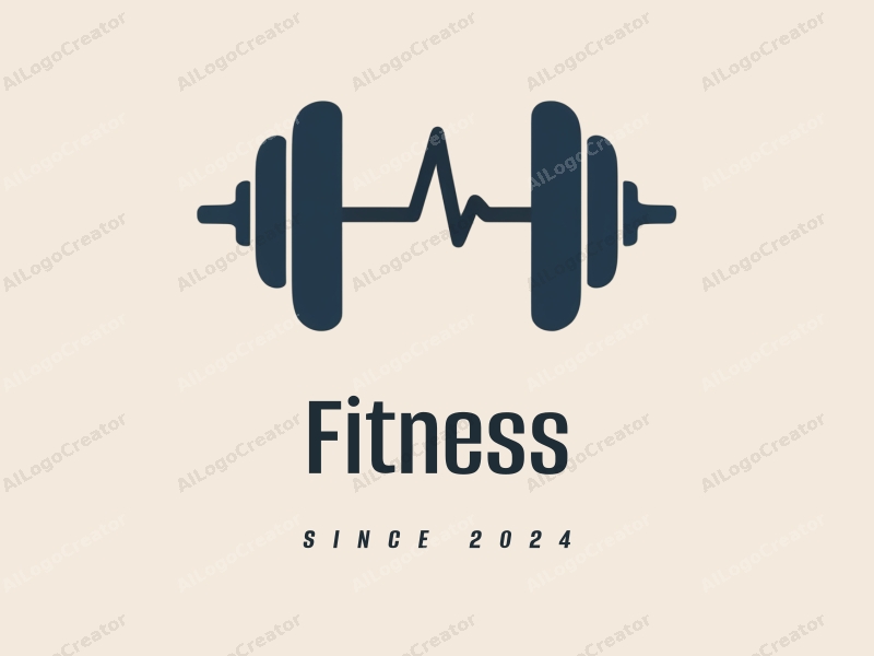 modern design features a stylized dumbbell and heart rate symbol, combined with a clean background and a harmonious layout.