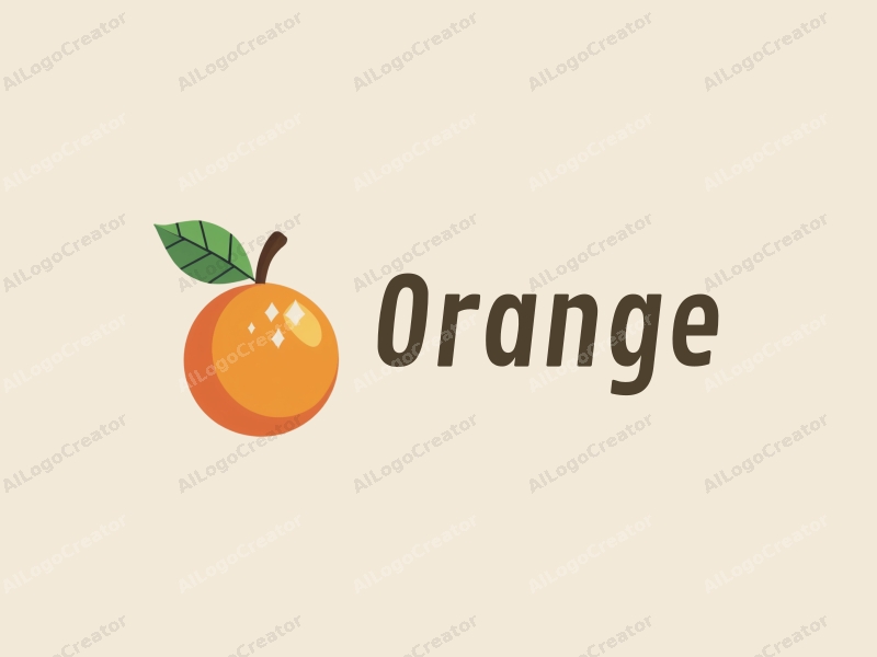 playful design features a stylized orange and a juice glass, combined with a clean background and a vibrant orange color scheme.