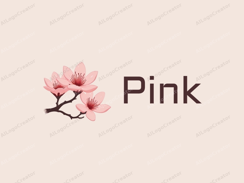 minimalist design features delicate cherry blossoms with soft pink petals and subtle water droplets, combined with a clean background for a fresh and elegant look.