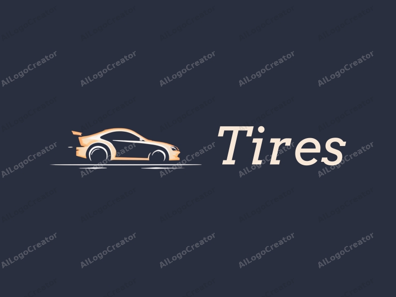 modern design features a stylized car silhouette, a tire, and a speedometer, combined with a clean background.