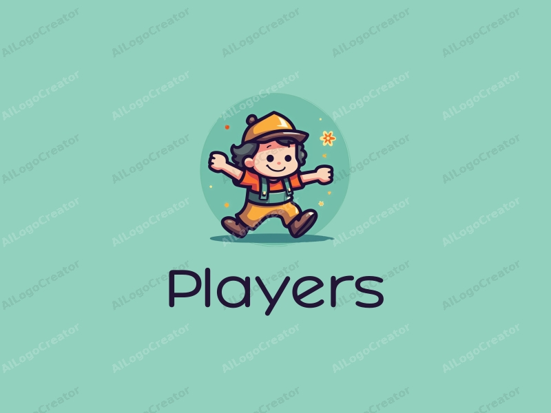 playful design features vibrant colors, a stylized player character and an adventurous game character, combined with a clean background and a sense of fun.