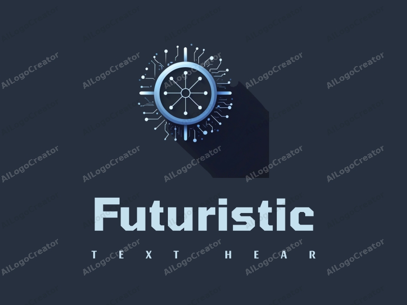 a modern design featuring futuristic elements like circuit patterns and digital nodes, combined with a clean background in silver and blue, emphasizing innovation and technology.