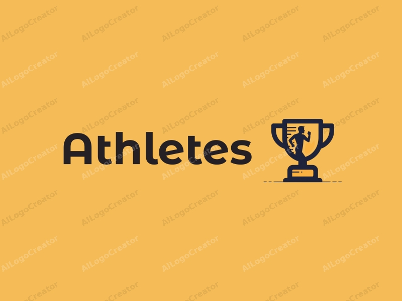 modern design features a dynamic runner silhouette, a stylized trophy, and a clean background combined with a harmonious composition.