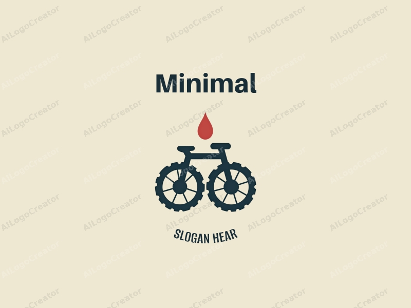 minimalist design features simple wheels and stylized water droplets, combined with a clean background and a tag style approach.