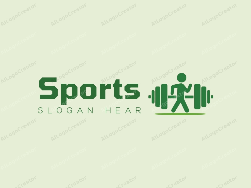 a modern design featuring a stylized dumbbell and a running figure, combined with a clean background and a vibrant green color scheme.