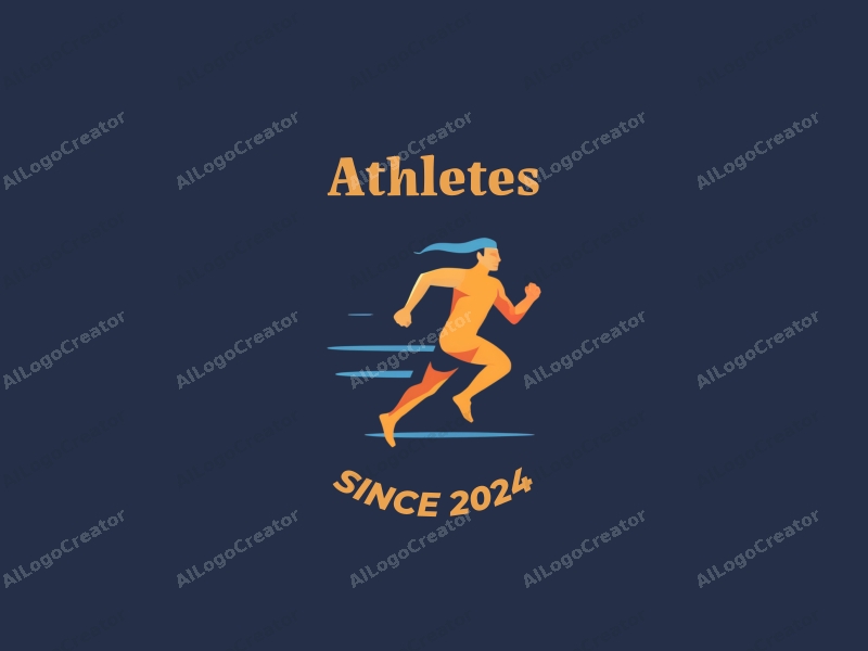 modern design features a dynamic athlete in motion, a stylized trophy, and a running theme combined with a clean background.