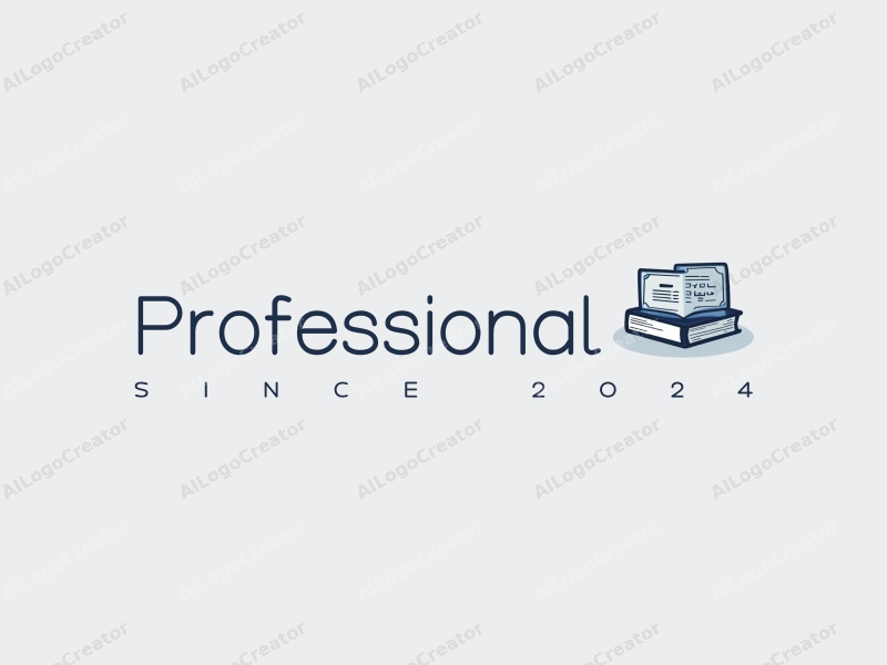 a modern minimalist design featuring stylized books and certificates, incorporating a professional and certified theme with a clean blue and gray color palette.