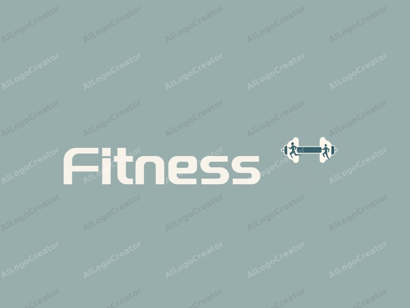 modern design features stylized dumbbells and running figures, combined with a clean background and a harmonious layout.