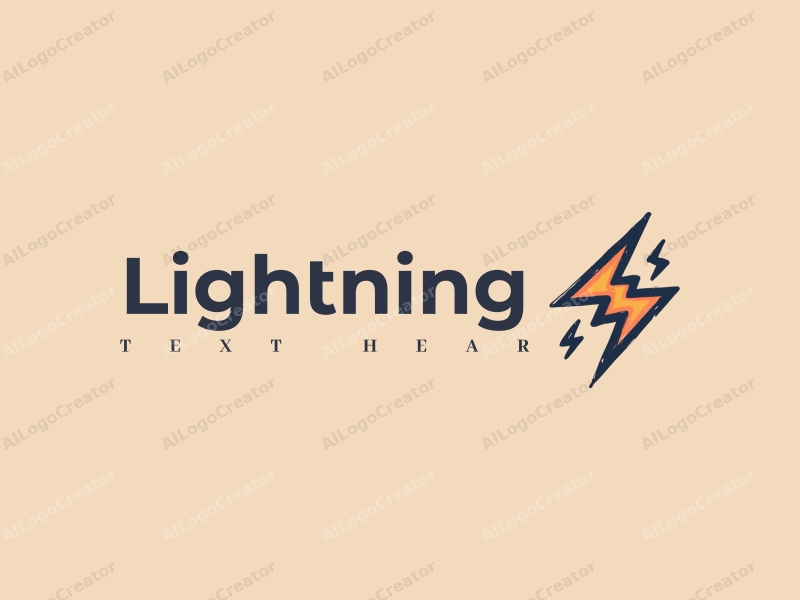 geometric design features stylized lightning bolts, electric currents, and energy motifs combined with a clean background.