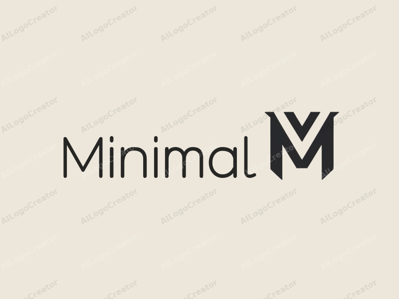 minimalist design features a stylized letter M, combined with geometric shapes, using a modern approach with a clean background.