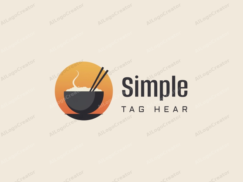 minimalist design features a simple bowl and chopsticks, combined with a clean background and a harmonious composition.