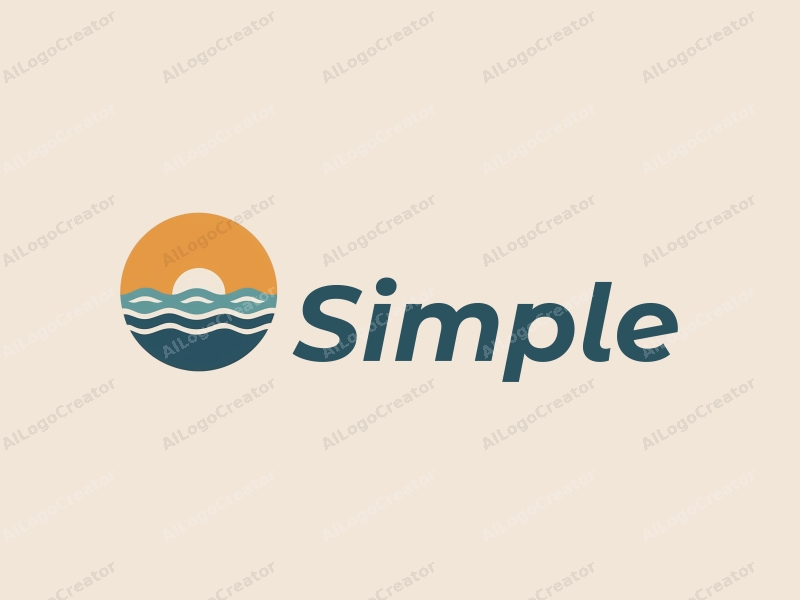 minimalist design features simple waves and an oasis silhouette combined with a clean background.