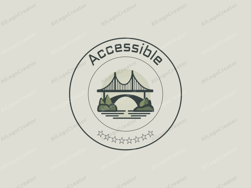 modern design features accessibility elements, stylized bridges, and green spaces combined with a clean background.