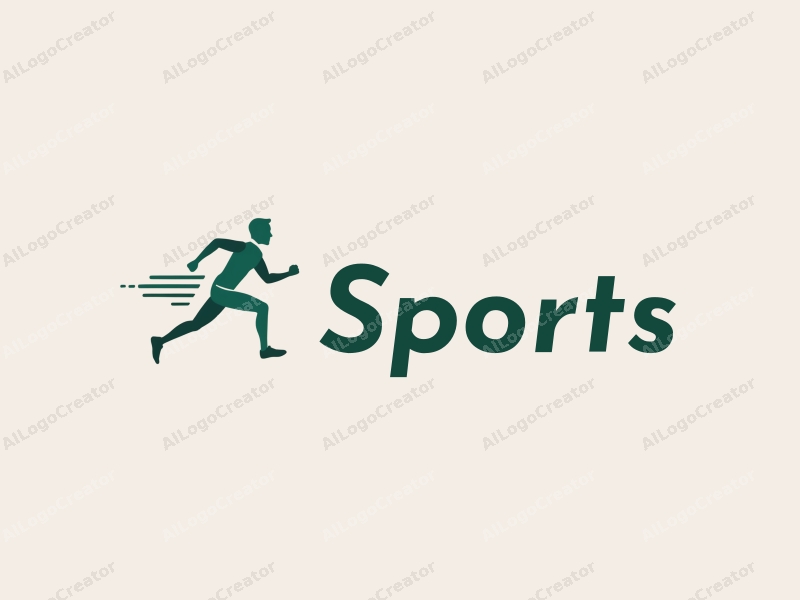 a modern minimalist design featuring a stylized runner in motion, combined with abstract representations of strength, using green and white colors against a clean background.