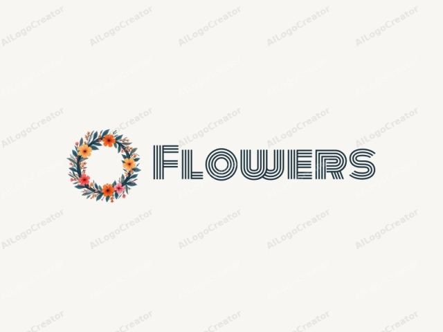 playful design features vibrant flowers and petals intertwined with a floral wreath and colorful ribbons, combined with a clean background.