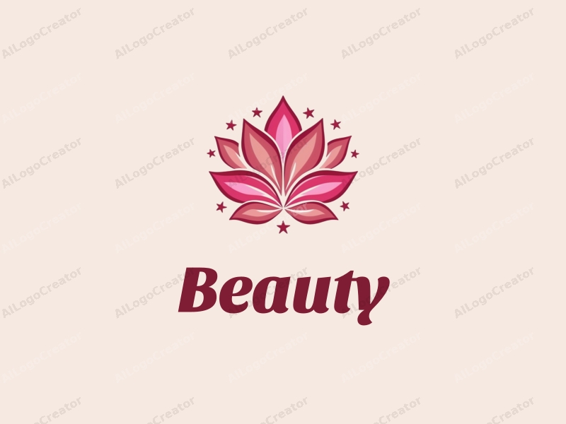 a modern design featuring elements of beauty and makeup, incorporating petals and stars, combined with a clean background.