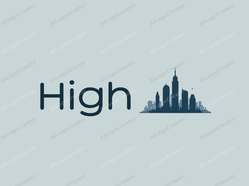 a minimalist design featuring tall and majestic skyscrapers and buildings, with a modern approach combined with a clean background in blue and gray tones.