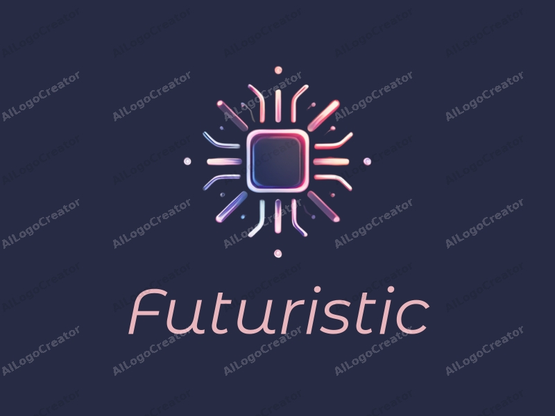 modern design features a stylized smart chip and dynamic light beams, combined with a clean background and a futuristic approach.