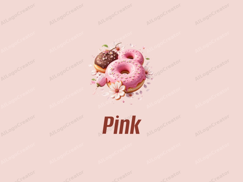 soft and sweet design features cherry blossoms, candy, petals, and donuts combined with a harmonious and clean background.