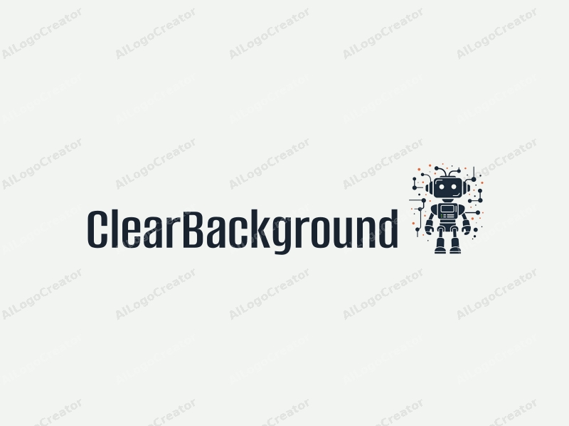 a modern minimalist design featuring a stylized robot intertwined with network elements, set against a clear background, emphasizing simplicity and transparency.