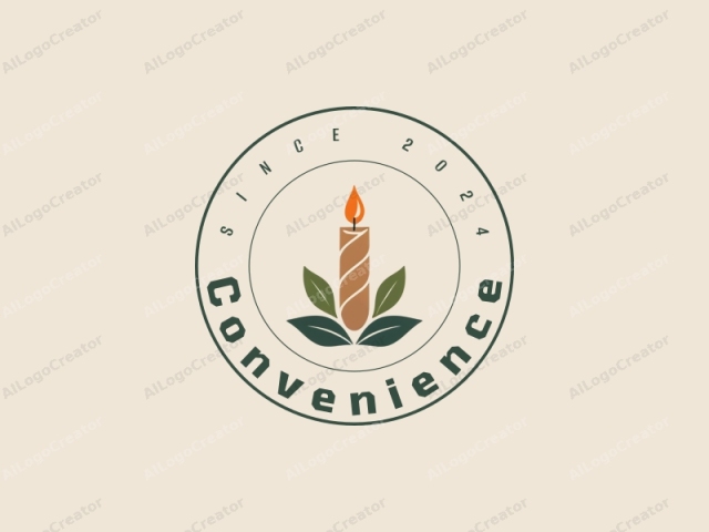 modern design features a stylized candle intertwined with a flower, emphasizing convenience and practicality, combined with a clean background.