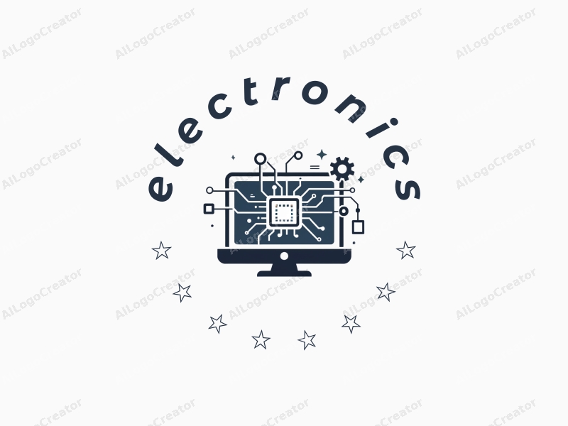 modern design features sleek electronic devices and a stylized computer silhouette, integrated with circuit and chip elements, combined with a clean background.