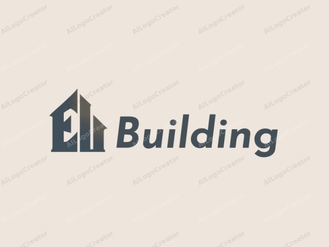 modern design features a stylized building structure, incorporating the letters E and S in a harmonious way, combined with a clean background.