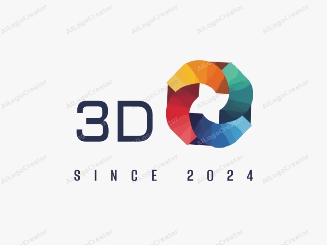 現代設計，展示色彩繽紛的3D形狀，這些形狀相交並旋轉，創造出動感與活力，並結合乾淨的背景。