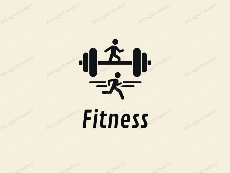 modern design features stylized dumbbells and running figures, combined with a clean background and a harmonious layout.