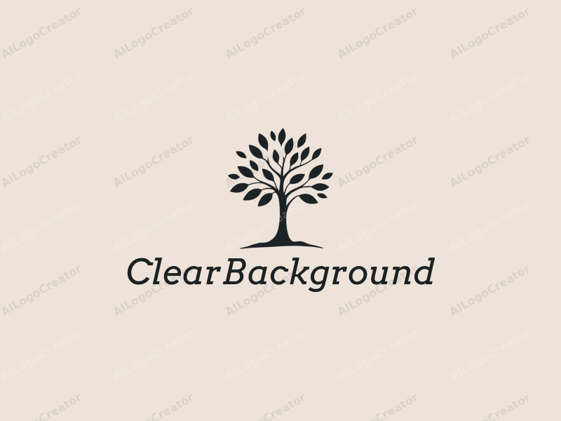 minimalist design features a stylized tree symbolizing collaboration, combined with a clean and transparent background.