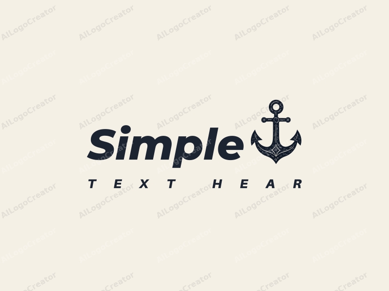 minimalist design features a stylized anchor intertwined with digital motifs, combined with a clean background and a focus on simplicity.