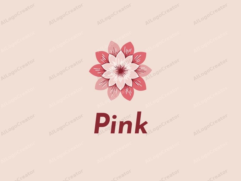 minimalist design features delicate cherry blossoms with soft pink petals arranged in a harmonious circular composition, combined with a clean background.