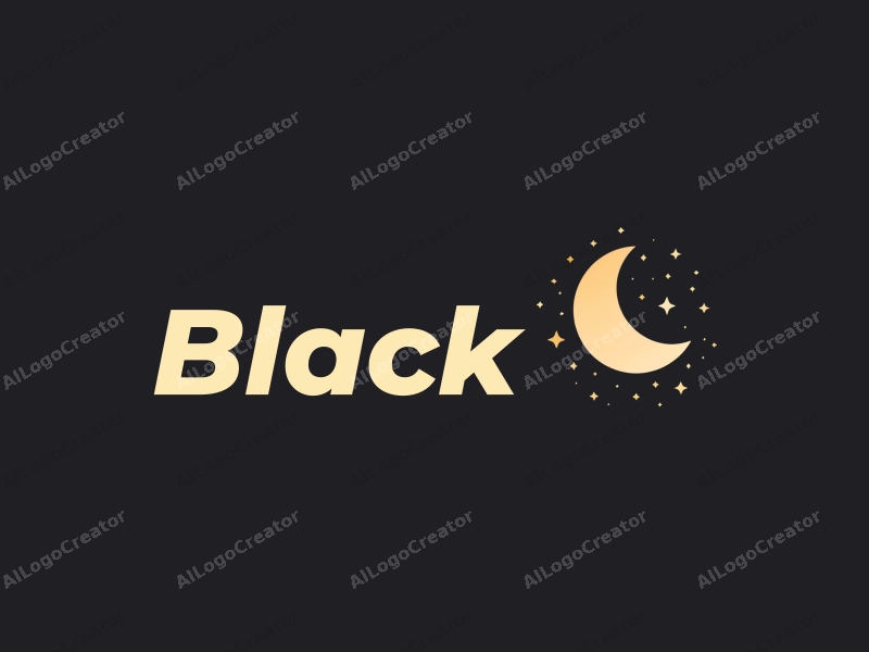 minimalist design features a stylized moon and stars against a black night sky, combined with a clean and simple layout.