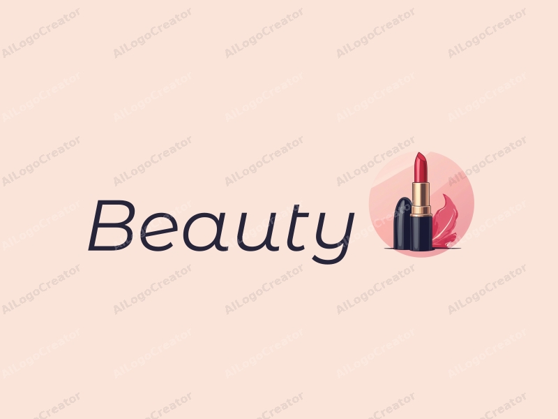 modern design features elegant lipstick and nail elements, a stylized representation of beauty and makeup, combined with a clean background.