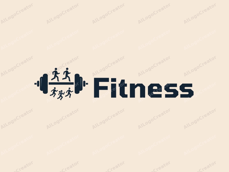 modern design features stylized dumbbells and running figures, combined with a clean background and a harmonious layout.