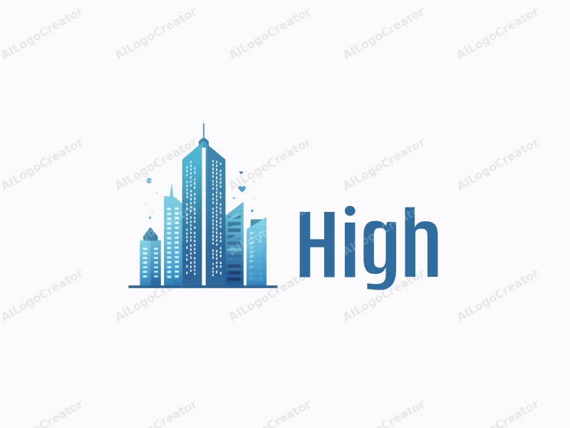 modern design features a towering skyscraper silhouette, health-related motifs integrated into the structure, and a clean background emphasizing the blue color scheme.