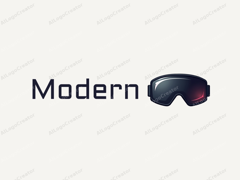 a minimalist design featuring reflective surfaces and soccer goggles, combined with a modern approach and a clean background.