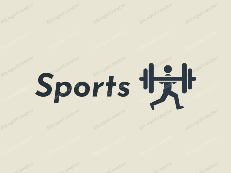 a modern minimalist design featuring a stylized dumbbell and a running figure, combined with a clean green background.