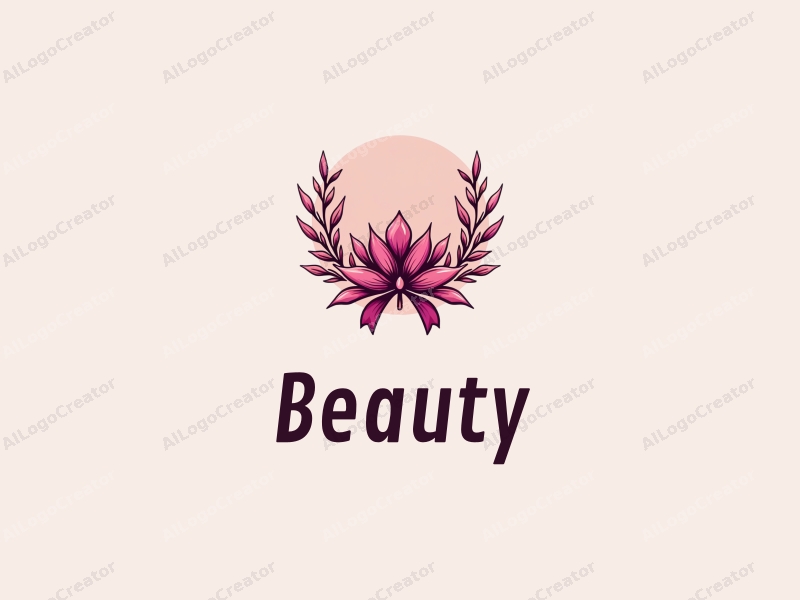 a modern design featuring elements of beauty and makeup, incorporating petals and ribbons, with a clean background and a harmonious composition.